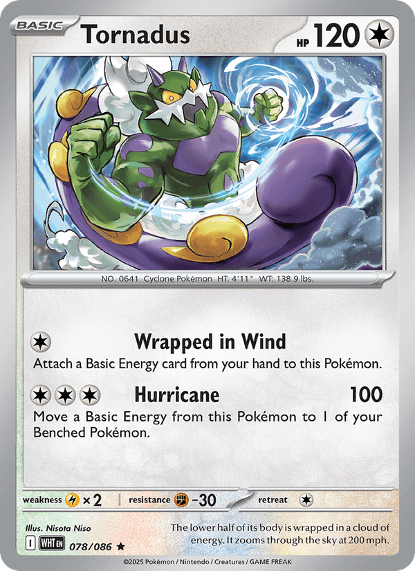 Tornadus 78/86 White Flare English Pokémon card