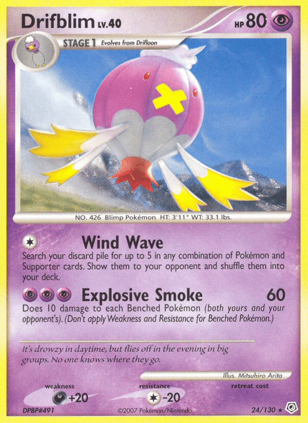 Drifblim 24/130 Diamond & Pearl English Pokémon card