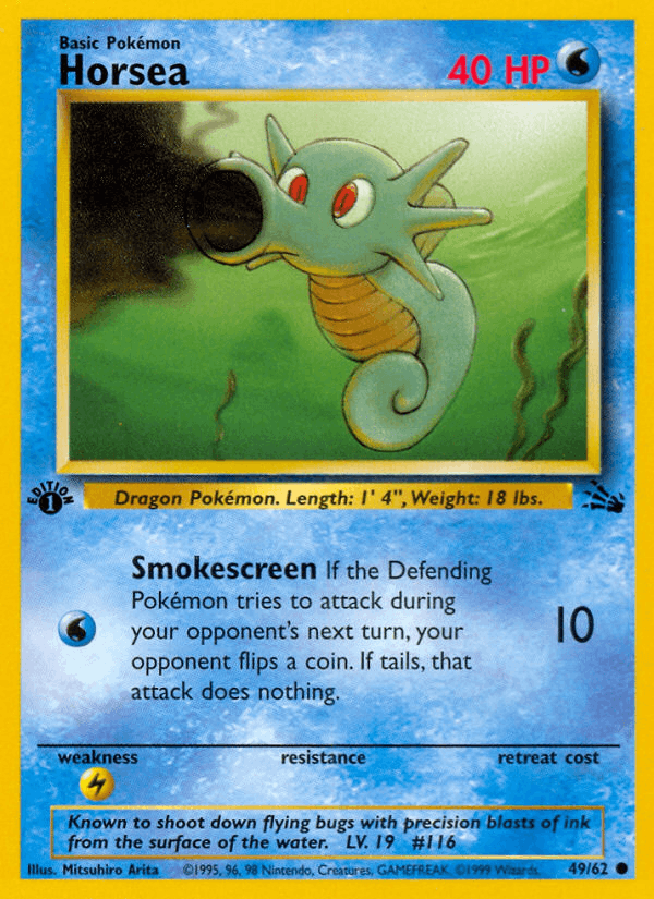 Horsea 49/62 Fossil English Pokémon card