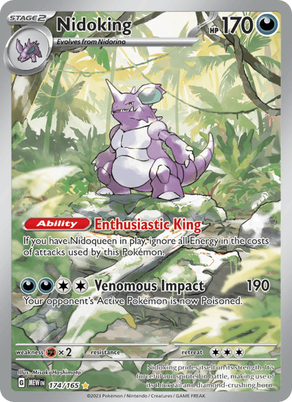 Nidoking 174/165 151 English Pokémon card
