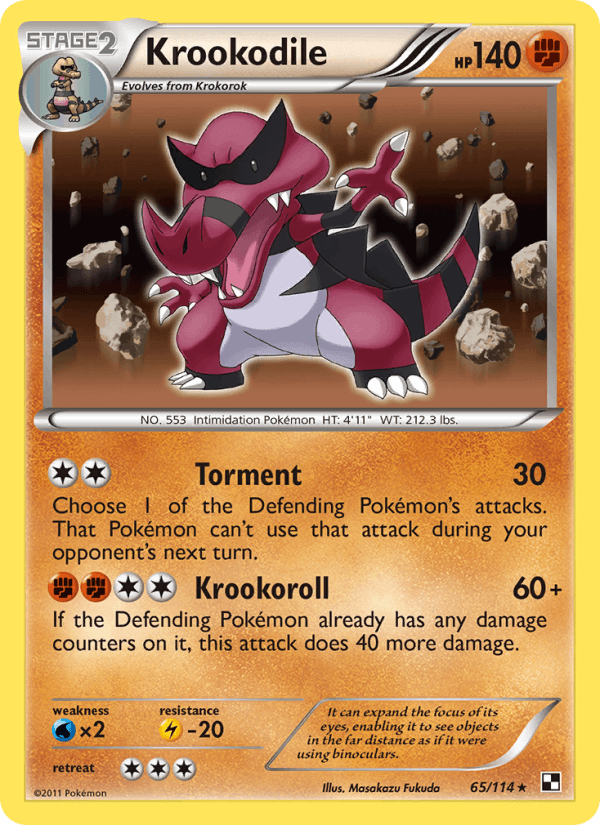 Krookodile 65/114 Black & White English Pokémon card