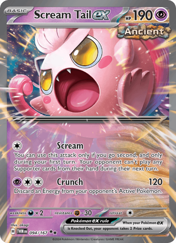 Scream Tail ex 94/167 Twilight Masquerade English Pokémon card