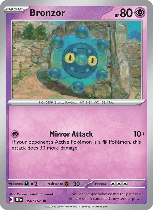 Bronzor 68/162 Temporal Forces English Pokémon card