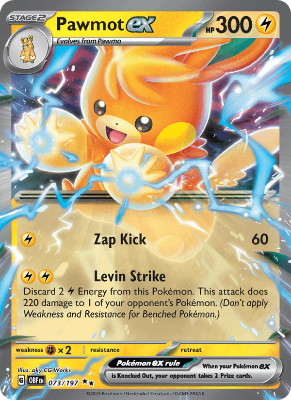 Pawmot ex 73/197 Obsidian Flames English Pokémon card