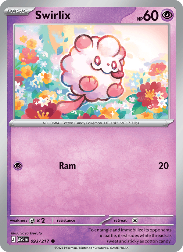 Swirlix 93/217 Ascended Heroes English Pokémon card