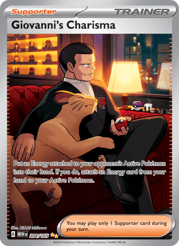 Giovanni's Charisma 204/165 151 English Pokémon card