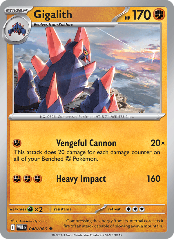 Gigalith 48/86 White Flare English Pokémon card
