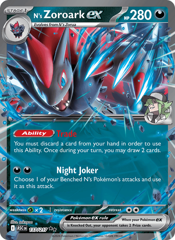 N's Zoroark ex 137/217 Ascended Heroes English Pokémon card