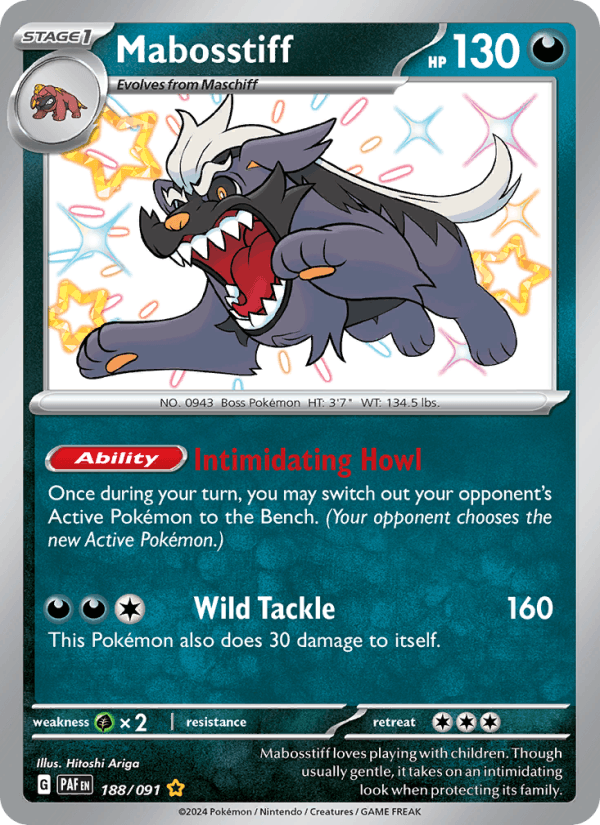 Mabosstiff 188/91 Paldean Fates English Pokémon card