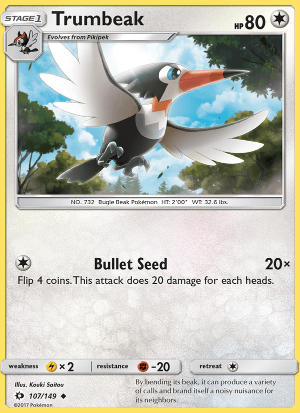 Trumbeak 107/149 Sun & Moon Base Set English Pokémon card