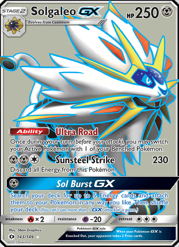Solgaleo GX 143/149 Sun & Moon Base Set English Pokémon card