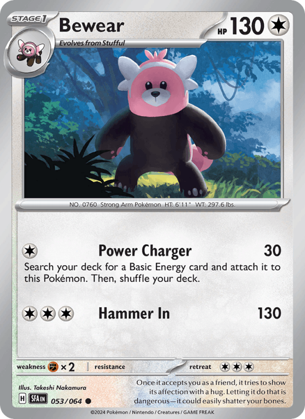 Bewear 53/64 Shrouded Fable English Pokémon card