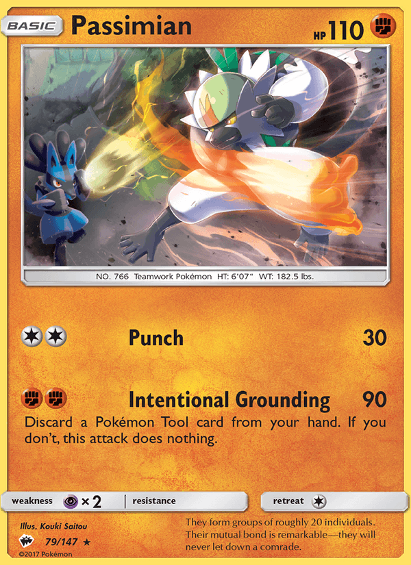 Passimian 79/147 Burning Shadows English Pokémon card