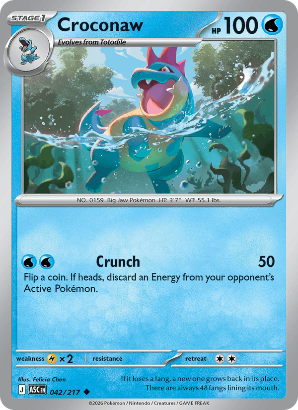 Croconaw 42/217 Ascended Heroes English Pokémon card