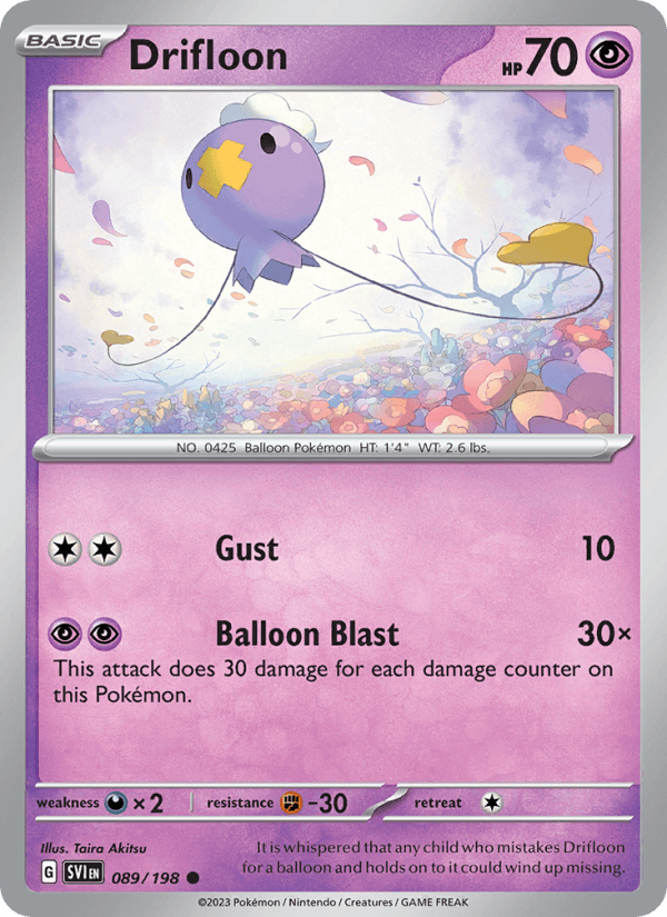 Drifloon 89/198 Scarlet & Violet English Pokémon card