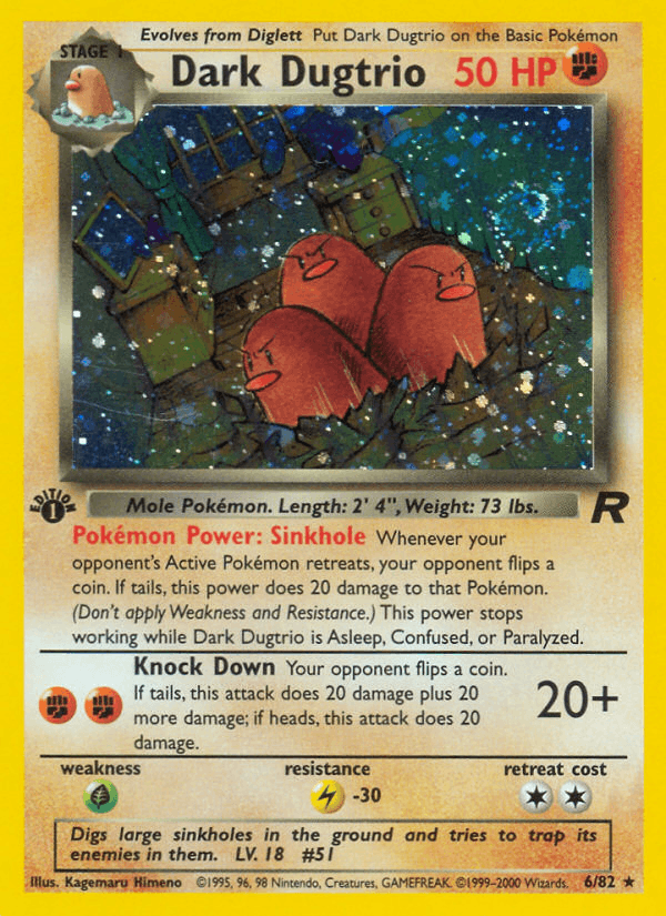 Dark Dugtrio 6/82 Team Rocket English Pokémon card