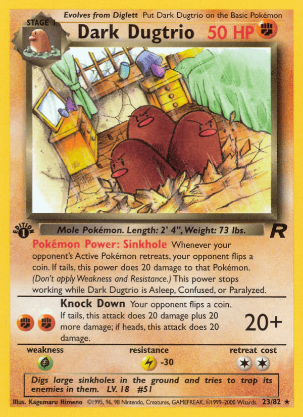 Dark Dugtrio 23/82 Team Rocket English Pokémon card