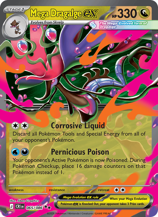 Mega Dragalge ex 65/86 Chaos Rising English Pokémon card