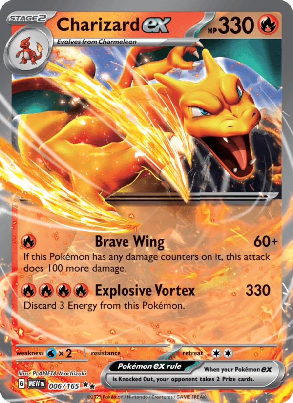 Charizard ex 6/165 151 English Pokémon card