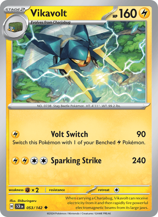 Vikavolt 53/142 Stellar Crown English Pokémon card