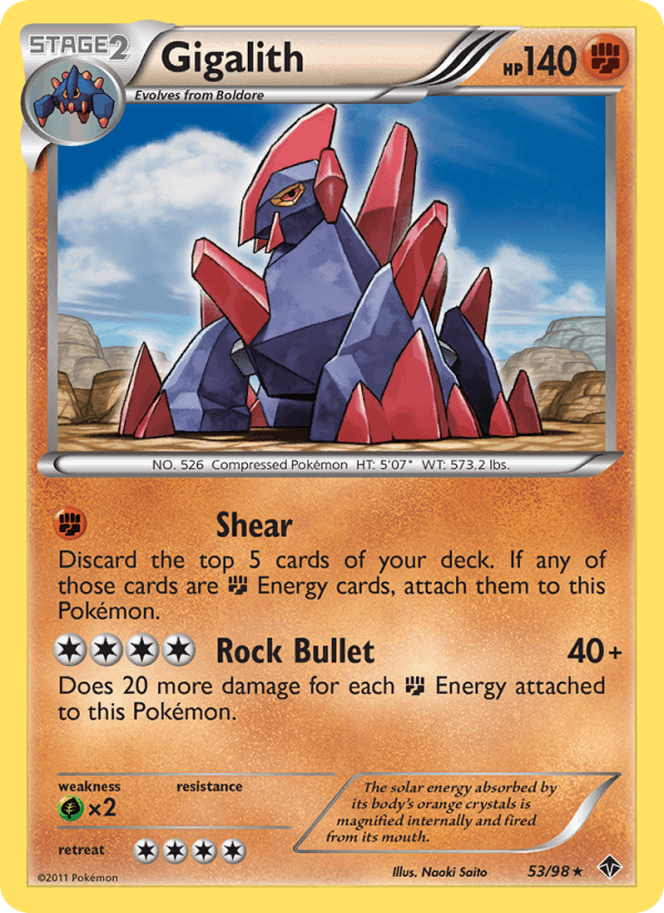 Gigalith 53/98 Emerging Powers English Pokémon card