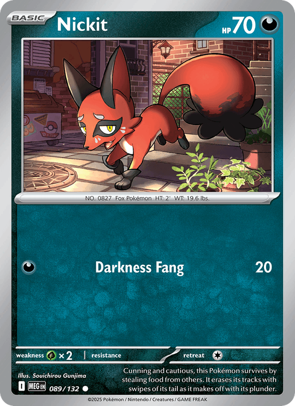 Nickit 89/132 Mega Evolution English Pokémon card
