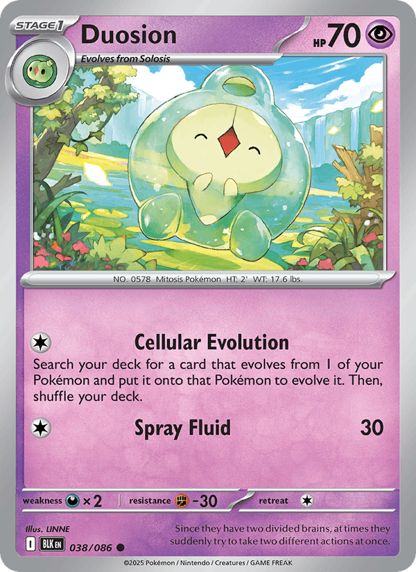 Duosion 38/86 Black Bolt English Pokémon card