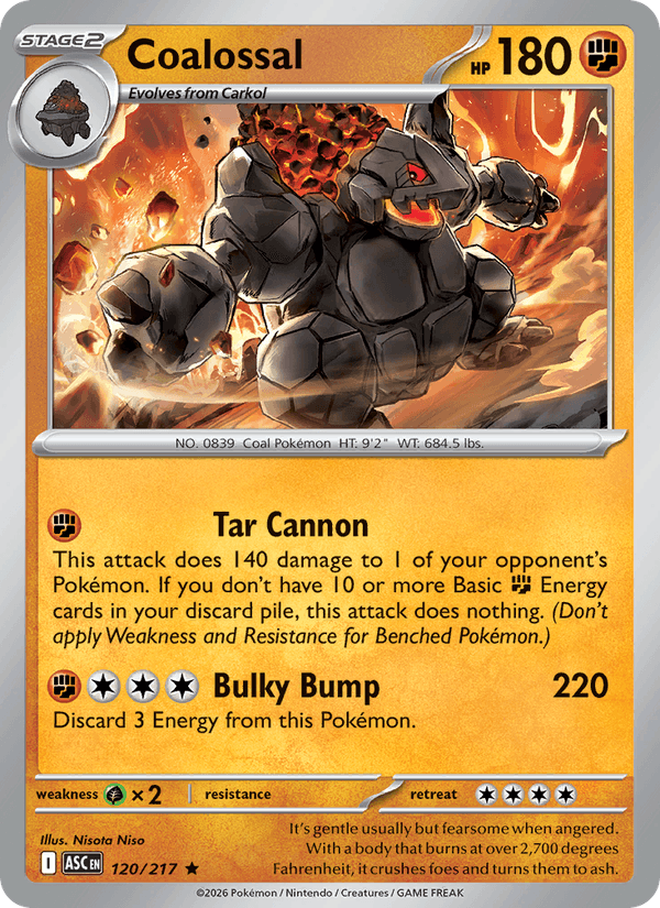 Coalossal 120/217 Ascended Heroes English Pokémon card