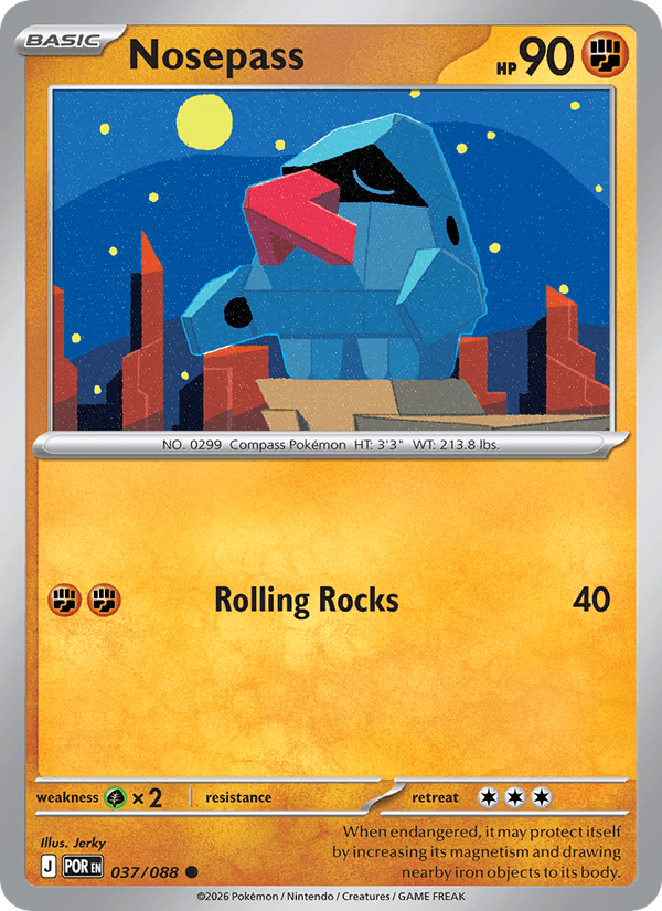 Nosepass 37/88 Perfect Order English Pokémon card