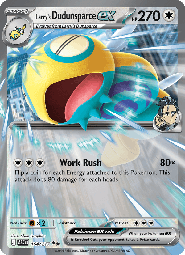 Larry's Dudunsparce ex 164/217 Ascended Heroes English Pokémon card