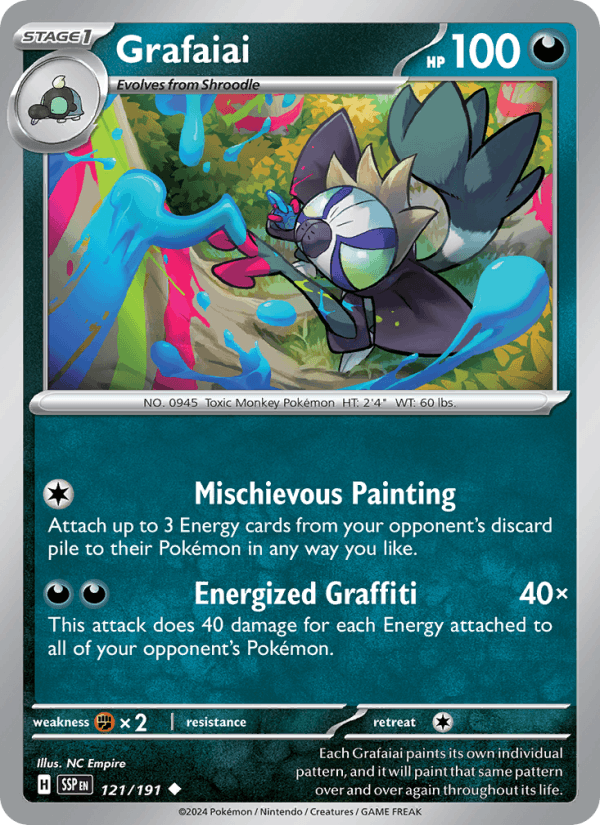 Grafaiai 121/191 Surging Sparks English Pokémon card
