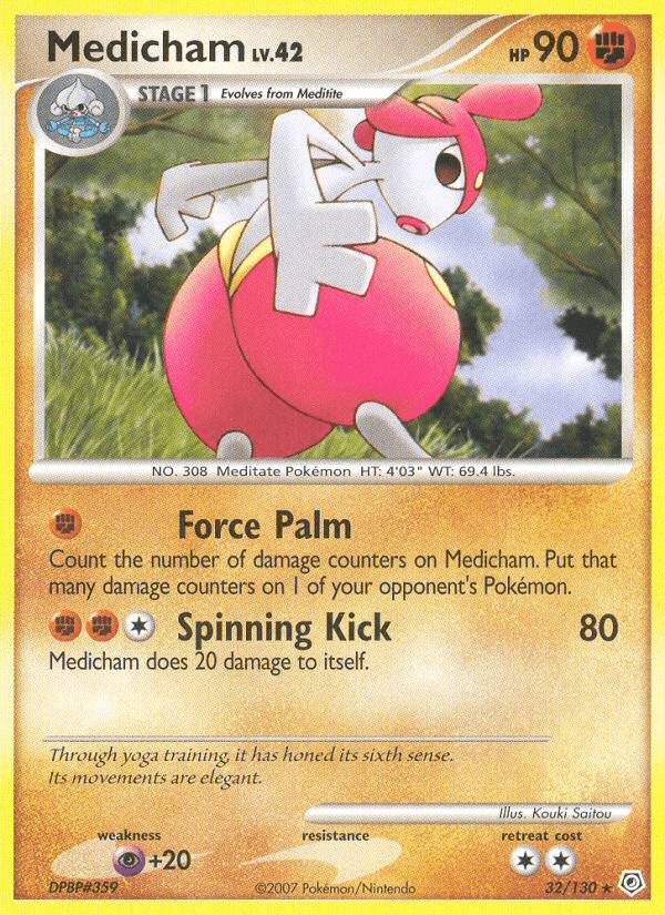 Medicham 32/130 Diamond & Pearl English Pokémon card