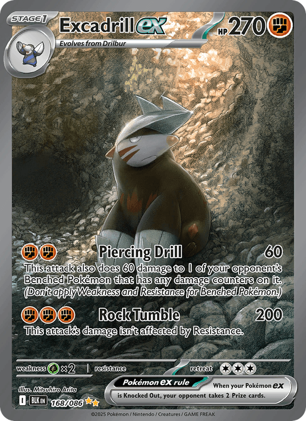 Excadrill ex 168/86 Black Bolt English Pokémon card