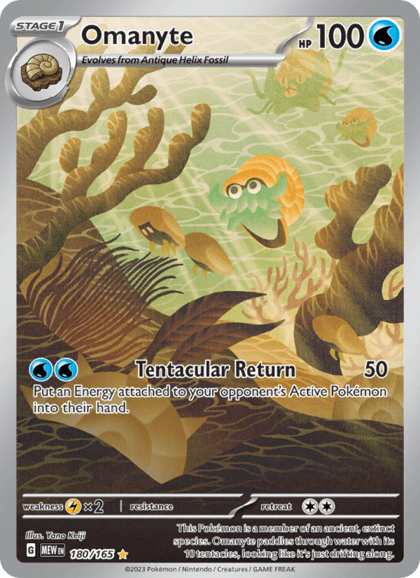 Omanyte 180/165 151 English Pokémon card