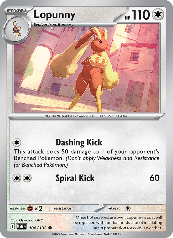 Lopunny 108/132 Mega Evolution English Pokémon card