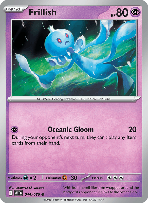 Frillish 44/86 White Flare English Pokémon card