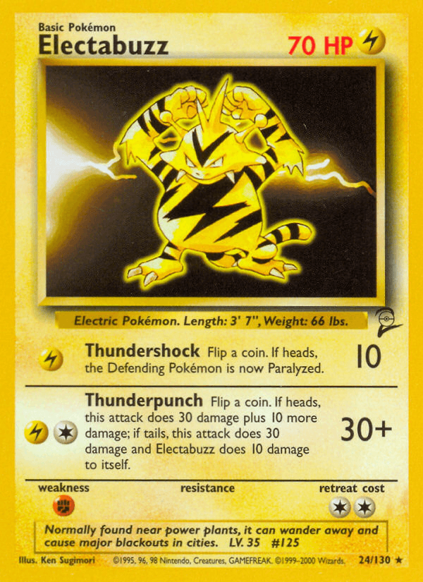 Electabuzz 24/130 Base Set 2 English Pokémon card