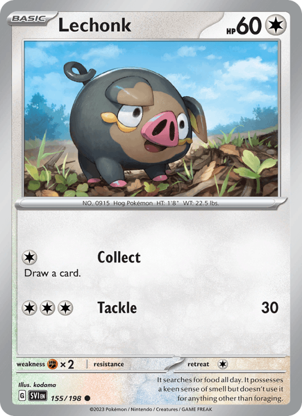 Lechonk 155/198 Scarlet & Violet English Pokémon card