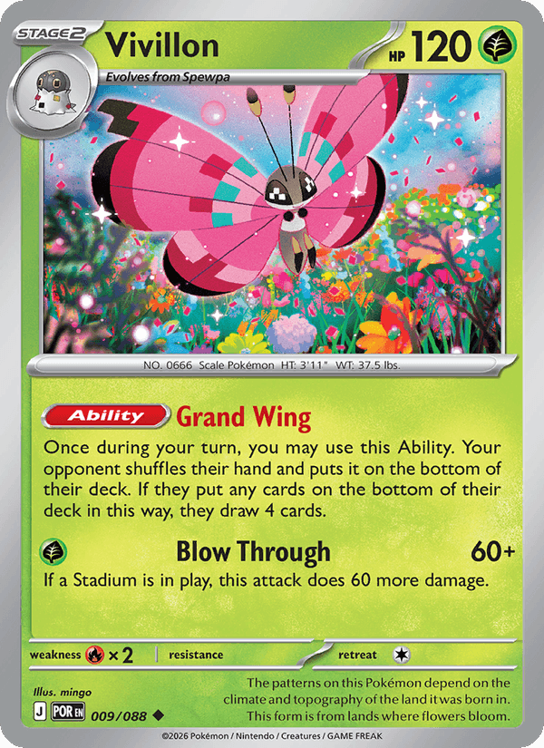 Vivillon 9/88 Perfect Order English Pokémon card