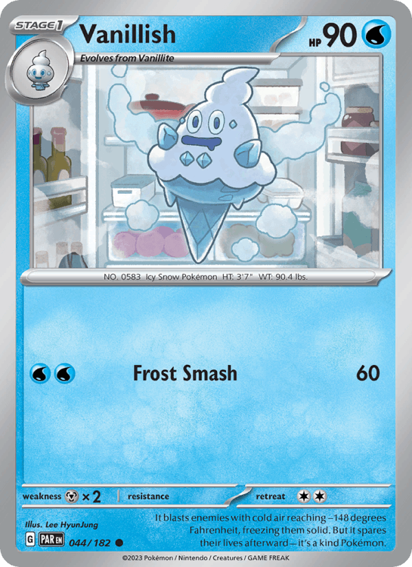 Vanillish 44/182 Paradox Rift English Pokémon card