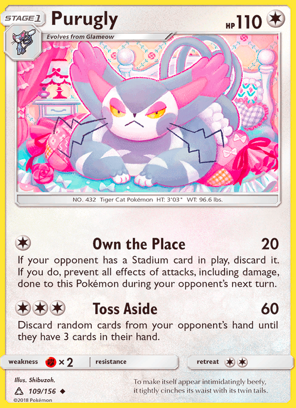 Purugly 109/156 Ultra Prism English Pokémon card