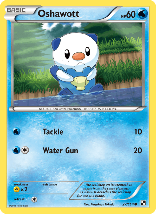 Oshawott 27/114 Black & White English Pokémon card