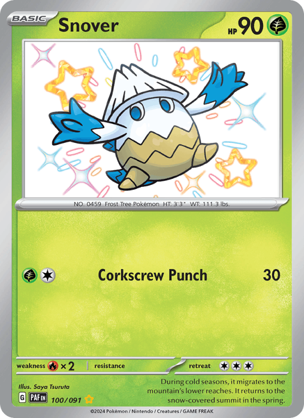 Snover 100/91 Paldean Fates English Pokémon card