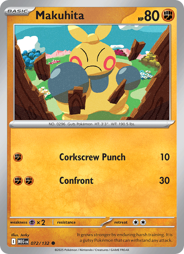 Makuhita 72/132 Mega Evolution English Pokémon card