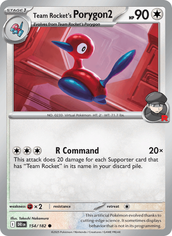Team Rocket's Porygon2 154/182 Destined Rivals English Pokémon card