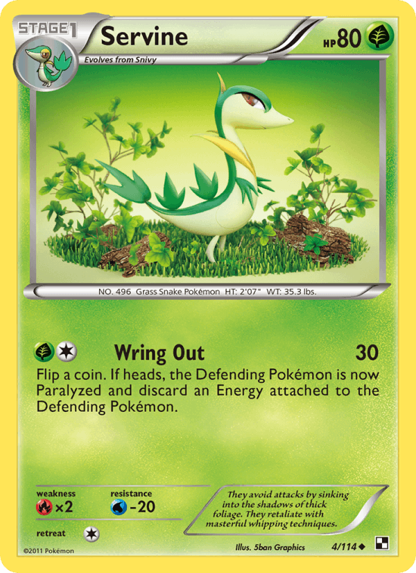 Servine 4/114 Black & White English Pokémon card
