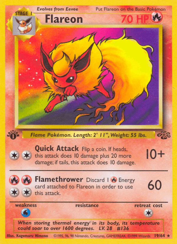 Flareon 19/64 Jungle English Pokémon card