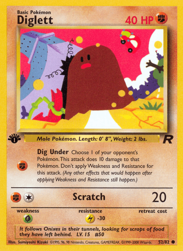 Diglett 52/82 Team Rocket English Pokémon card