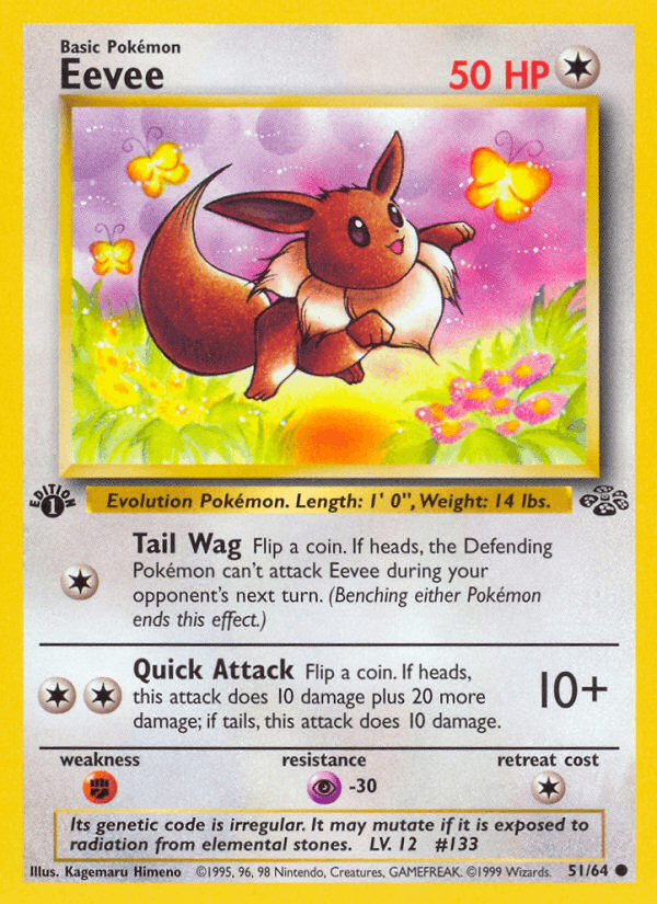 Eevee 51/64 Jungle English Pokémon card