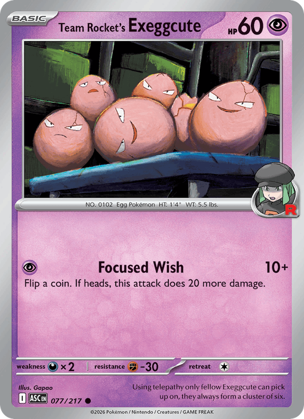 Team Rocket's Exeggcute 77/217 Ascended Heroes English Pokémon card